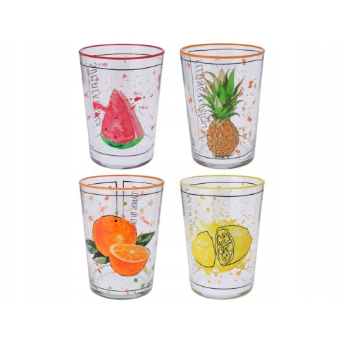 KOLOROWA Szklanka do WODY NAPOJÓW KOKTAJLI 500 ml, 9 x 12 cm - ANANAS