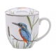 Porcelanowy Kubek 380ml z zaparzaczem Ptaki Polski Agata Hajdecka ZIMORODEK