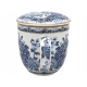 Porcelanowy Kubek 320 ml z Pokrywką i Zaparzaczem - NIEBIESKIE PAWIE
