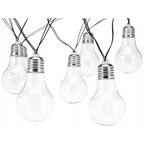 OGRODOWA Girlanda SOLARNA z CZUJNIKIEM ZMIERZCHU 10 żarówek LED - 180 cm