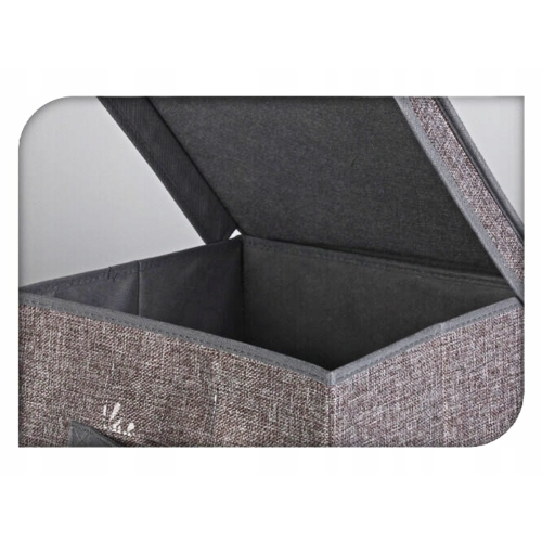 PUDEŁKO ORGANIZER 31 x 28 x 16 cm z pokrywką do SZAFY GARDEROBY - SZARY