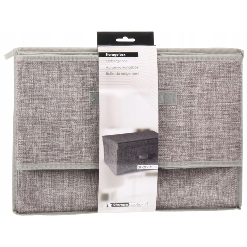 PUDEŁKO ORGANIZER 39 x 29 x 19 cm z pokrywką do SZAFY GARDEROBY - SZARY