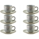 BASIC NATURE Ceramiczna filiżanka 120 ml ze spodkiem do KAWY ESPRESSO 6 szt