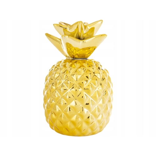 Otwierana dekoracyjna SKARBONKA 15 x 9 x 9 cm Figurka - ZŁOTY ANANAS