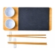 Zestaw do sushi dla 2 osób DREWNO ŁUPEK CERAMIKA - 8 elementów
