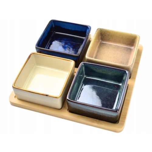 CERAMICZNE Kolorowe Miseczki 150 ml Do Dipów Sosów Przekąsek - 4 sztuki