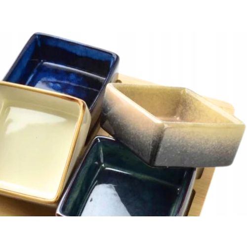 CERAMICZNE Kolorowe Miseczki 150 ml Do Dipów Sosów Przekąsek - 4 sztuki