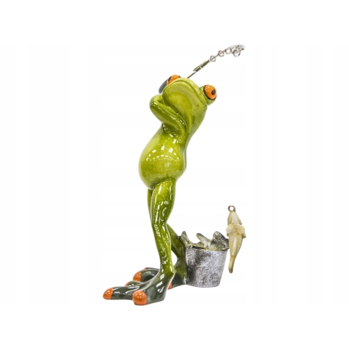 Ozdobna Figurka 18 x 12 x 8 cm - Żaba z wędką Wędkarz
