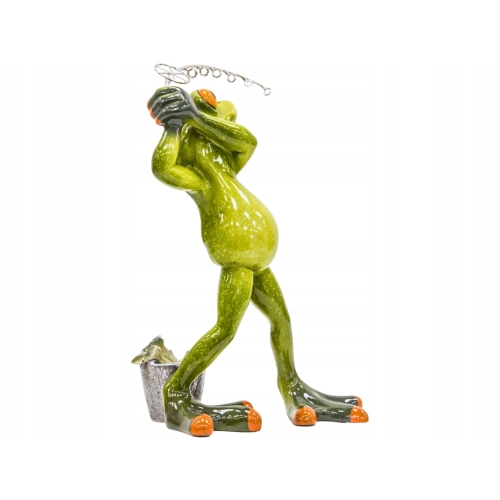 Ozdobna Figurka 18 x 12 x 8 cm - Żaba z wędką Wędkarz