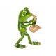 Ozdobna Figurka 14,5 x 8 x 9 cm - Żaba Saksofonista Muzyk z saksofonem
