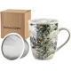 Porcelanowy Kubek 320 ml z Zaparzaczem i Pokrywką do HERBATY ZIÓŁ - JUNGLE