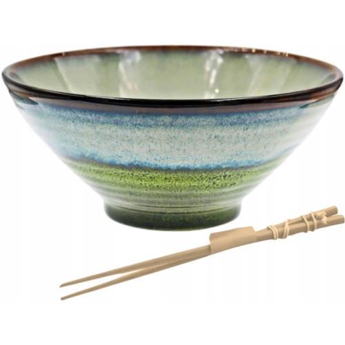 Ceramiczny Talerz Miska 1000 ml + pałeczki do MAKARONU RAMENU ZUPY - OMBRES