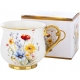 DUŻY Porcelanowy Kubek Filiżanka do KAWY HERBATY 450 ml, 10 x 9 cm - KWIATY