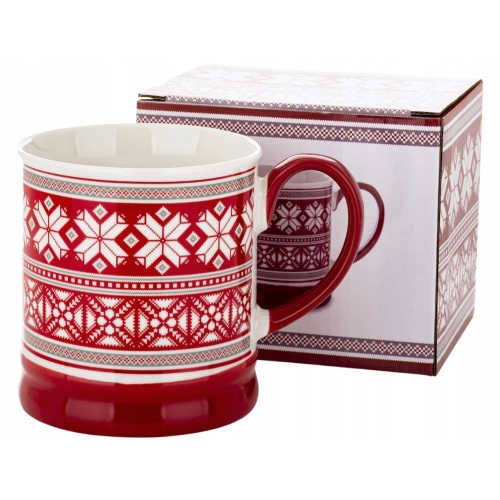 DUŻY Porcelanowy Kubek Filiżanka do KAWY HERBATY - 480 ml, 9,5 x 10,5 cm