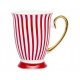 Porcelanowy Kubek Filiżanka do KAWY HERBATY 300 ml, 8,5 x 11 cm - CZERWONY