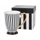 Porcelanowy Kubek Filiżanka do KAWY HERBATY 300 ml, 8,5 x 11 cm - CZARNY