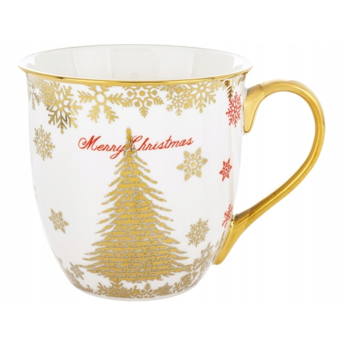 DUŻY Porcelanowy Kubek Filiżanka do KAWY HERBATY 560 ml - MERRY CHRISTMAS