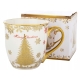 DUŻY Porcelanowy Kubek Filiżanka do KAWY HERBATY 560 ml - MERRY CHRISTMAS
