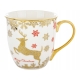 DUŻY Porcelanowy Kubek Filiżanka do KAWY HERBATY 560 ml - MERRY CHRISTMAS