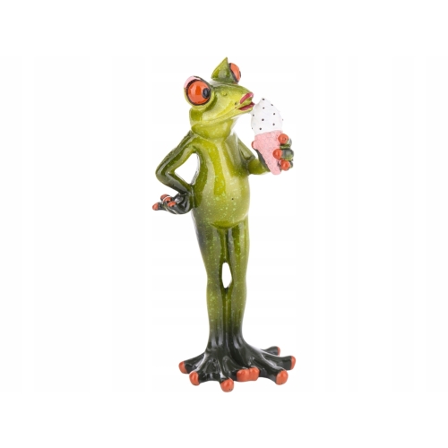 Ozdobna Figurka 16 x 7 x 6 cm - Żaba z lodem