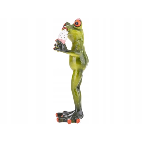 Ozdobna Figurka 16 x 7 x 6 cm - Żaba z lodem
