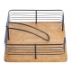 MODERN KITCHEN Czarny Serwetnik 19 x 19 x 7 cm - DREWNO KAUCZUKOWE, METAL