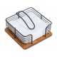 MODERN KITCHEN Czarny Serwetnik 19 x 19 x 7 cm - DREWNO KAUCZUKOWE, METAL