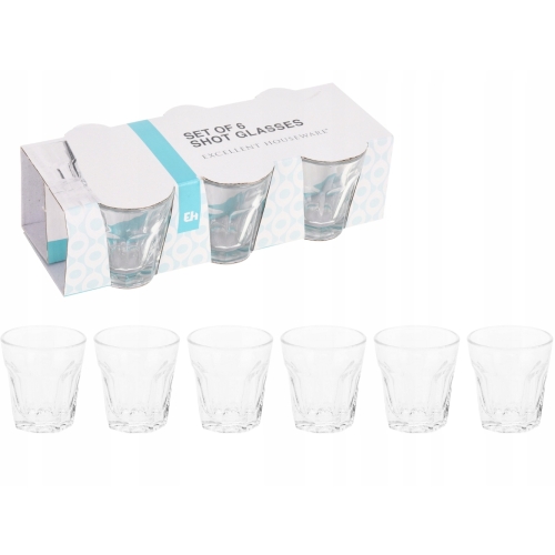 SZKLANE Kieliszki do Wódki Nalewek Likierów Shotów 40 ml - komplet 6 SZTUK