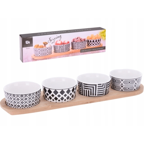 PORCELANOWE Miseczki 125 ml 4 sztuki na TACY - Do Dipów Sosów Przekąsek