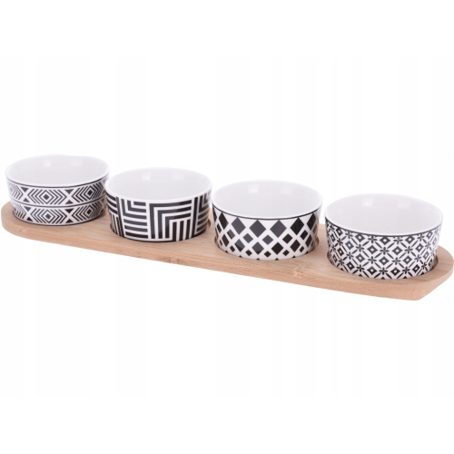 PORCELANOWE Miseczki 125 ml 4 sztuki na TACY - Do Dipów Sosów Przekąsek