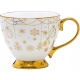 Porcelanowy Kubek Filiżanka do KAWY HERBATY 380 ml, 11 x 9 cm - BIAŁY