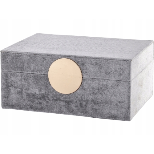 Szkatułka Kuferek Organizer na Biżuterię 9,5 x 21 x 14 cm - SZARY