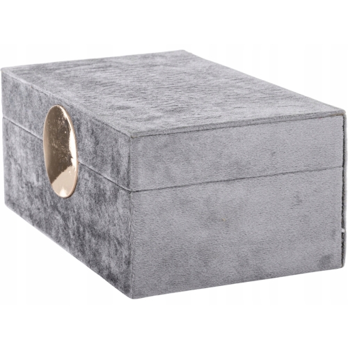 Szkatułka Kuferek Organizer na Biżuterię 9,5 x 21 x 14 cm - SZARY