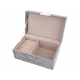 Szkatułka Kuferek Organizer na Biżuterię 9,5 x 21 x 14 cm - SZARY