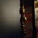 PREZENT Girlanda CZTERY ZŁOTE metalowe DZWONKI na JUTOWYM sznurze 72 cm XL