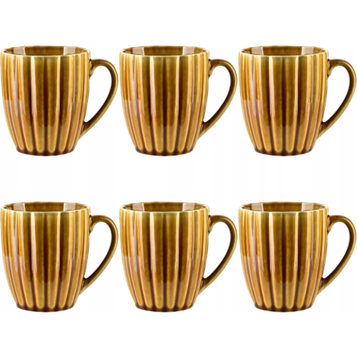 EVIE HONEY Porcelanowy Kubek Filiżanka do KAWY HERBATY 360 ml - 6 sztuk
