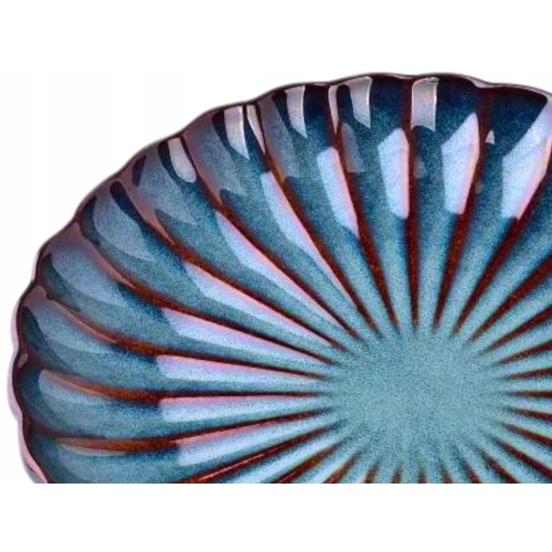 EVIE DARK Porcelanowy TALERZ TALERZYK DESEROWY 20,5 x 3 cm - NIEBIESKI