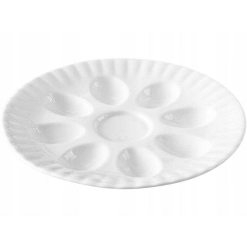 BIAŁY PORCELANOWY Okrągły Półmisek Patera Talerz 21,5 x 2,5 cm - NA ŚLIMAKI