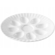BIAŁY PORCELANOWY Okrągły Półmisek Patera Talerz 21,5 x 2,5 cm - NA ŚLIMAKI