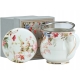 Porcelanowy Kubek z Zaparzaczem i Pokrywką do HERBATY ZIÓŁ 480 ml - KWIATY