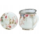 Porcelanowy Kubek z Zaparzaczem i Pokrywką do HERBATY ZIÓŁ 480 ml - KWIATY