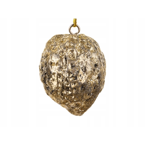 Zawieszka na choinkę 4,5 x 3 x 3 cm Ozdoba świąteczna - ZŁOTY ORZECH