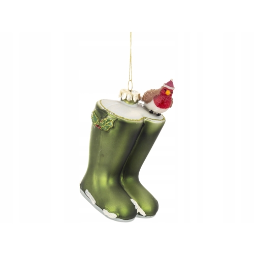 Bombka SZKLANA 12 x 7 x 6 cm Ozdoba choinkowa - BUTY KALOSZE ŚNIEGOWCE