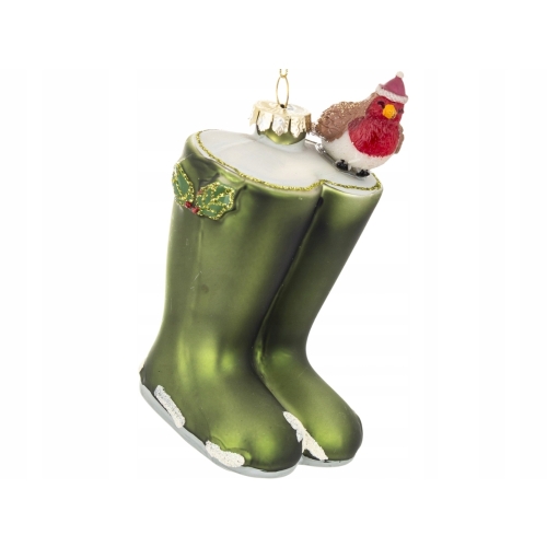 Bombka SZKLANA 12 x 7 x 6 cm Ozdoba choinkowa - BUTY KALOSZE ŚNIEGOWCE