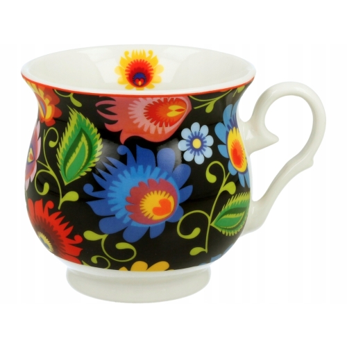 PORCELANOWY Kubek RETRO 470 ml, 10 x 9 cm do KAWY HERBATY - ETNIC