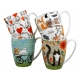 PORCELANA Zestaw Komplet CZTERCH Kubków 350 ml do KAWY HERBATY - Koci Świat