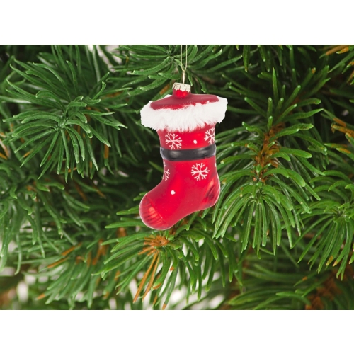 Bombka SZKLANA 11 x 6 x 8 cm Ozdoba choinkowa - BUT BUCIK Boże Narodzenie