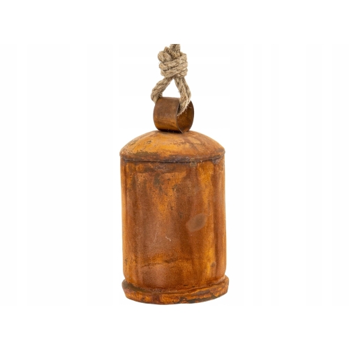 OZDOBA ŚWIĄTECZNA Metalowy DZWONEK na JUTOWYM sznurze - 42 x 10,5 cm