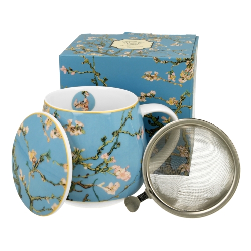Kubek baryłka 430ml z Zaparzaczem do HERBATY ZIÓŁ - ALMOND BLOSSOM Van Gogh