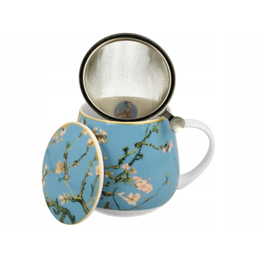 Kubek baryłka 430ml z Zaparzaczem do HERBATY ZIÓŁ - ALMOND BLOSSOM Van Gogh